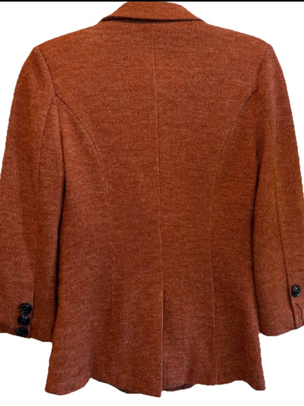 Anthropologie Cartonnier Women’s Small Rust Orange Knit Blazer Jacket Academia - Picture 3 of 11